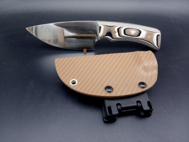WSW Feststehendes Messer aus N690 mit 3-farbigem G10 und Kydex Scheide