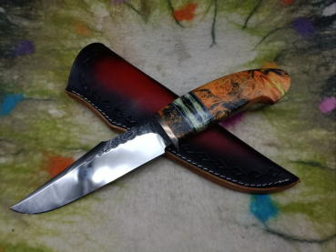 Feststehendes Messer aus N690 mit Steckscheide aus Rindlseder
